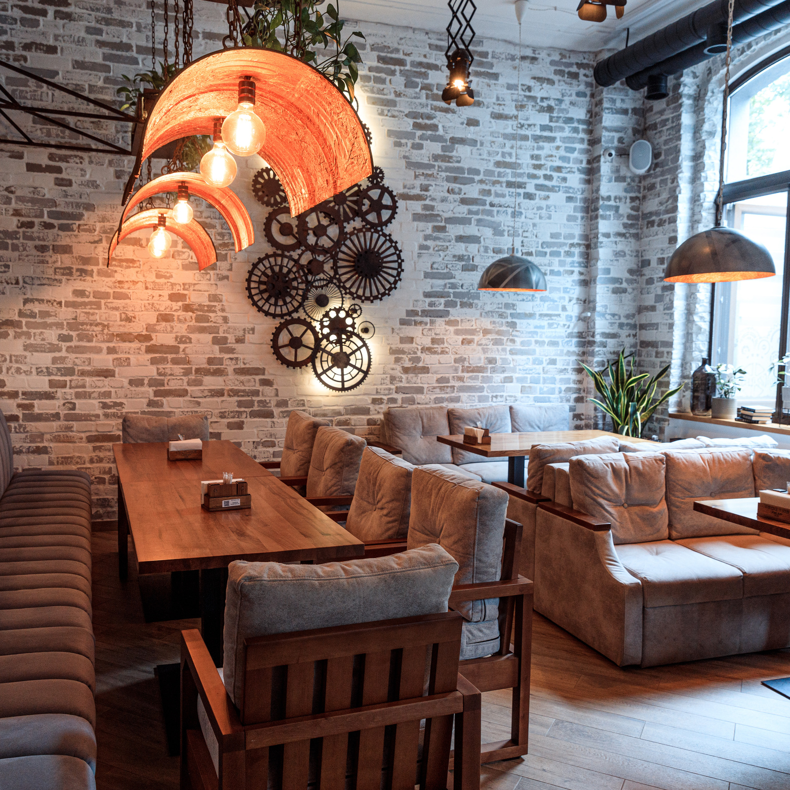 Communal table and sofas — Food and Restaurant Photography, Brussels