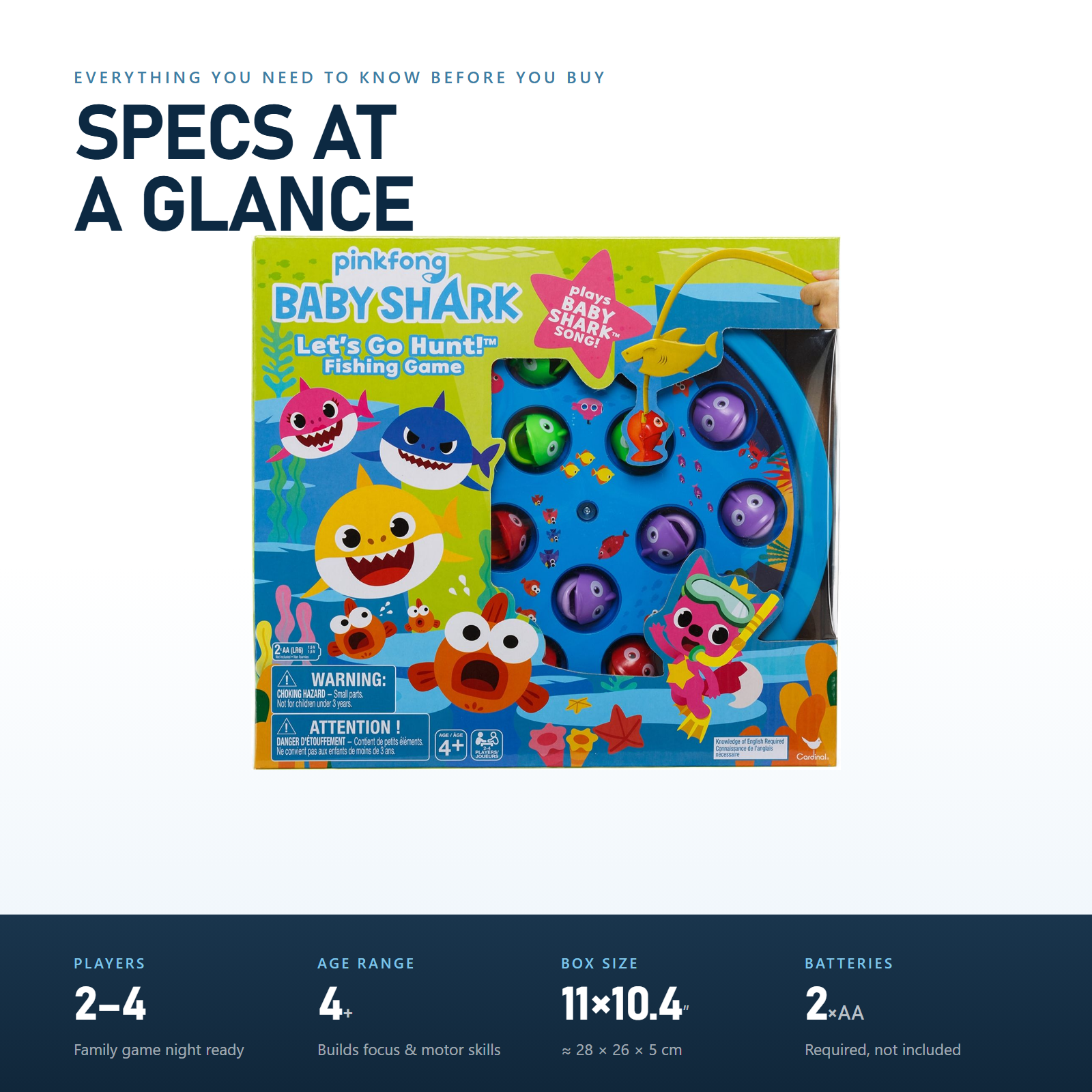 Infographic: players, age, box size and batteries — Amazon-Ready Product Photography, Brussels
