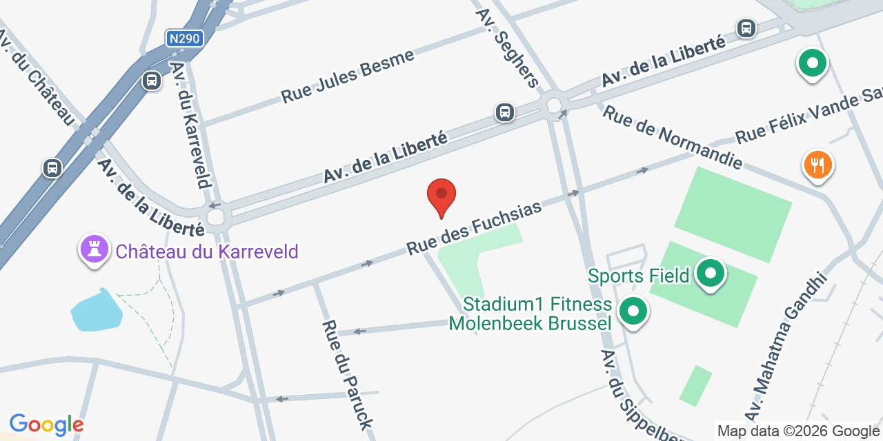 Map of Brussels showing the location of Derkach Photo — Fashion, Personal & E-commerce Photographer Brussels